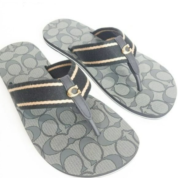 Coach Zoe Webbed Flip Flops -6 - Picture 5 of 6
